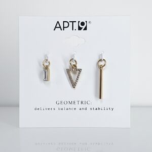Apt.9 NEW Charms Gold Tone Geometric Diamond Triangle Bar Bracelet Necklace